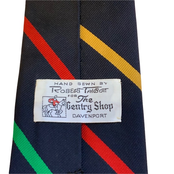 Robert Talbott Vintage Hand Sewn Blue Striped Classic Tie The Gentry Shop - Picture 5 of 5